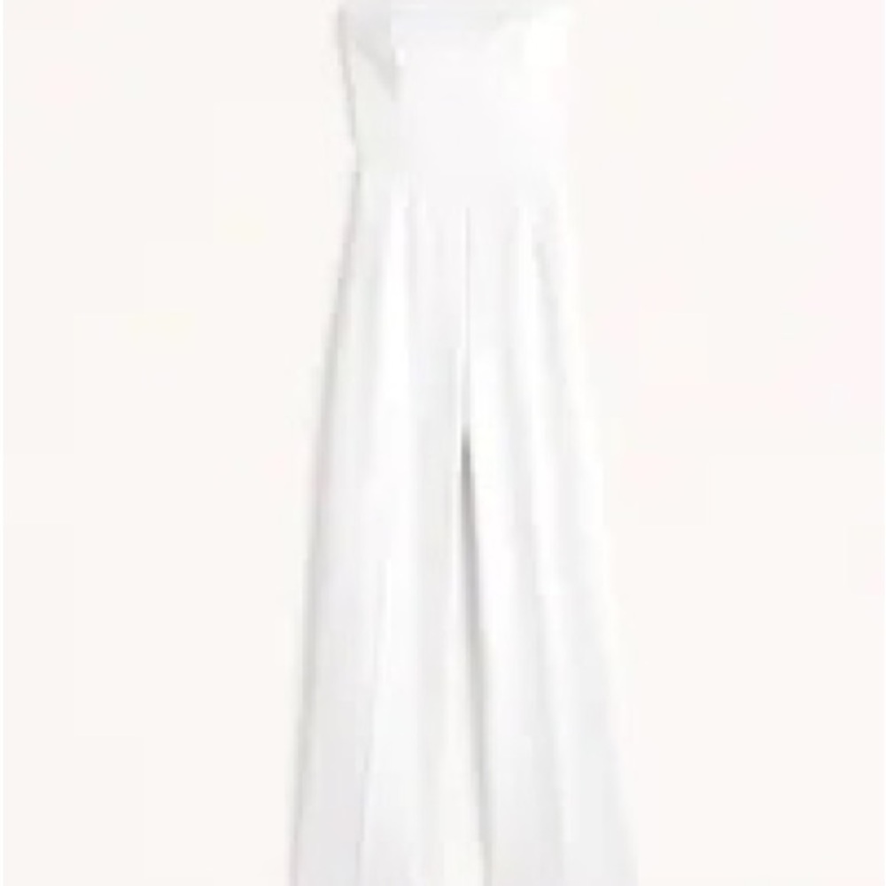 Abercrombie Strapless Premium Crepe Jumpsuit - white